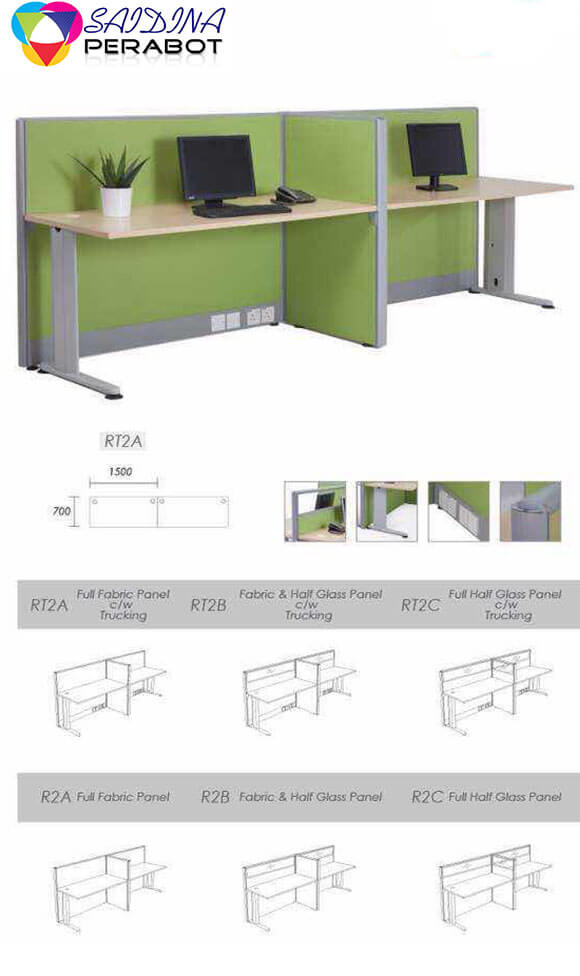 Partition Meja Kembar | Workstation | Pembekal Meja Pejabat terus dari ...